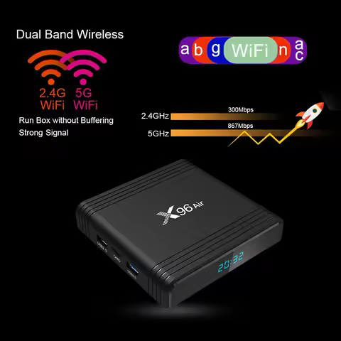 X96 Air 1000M Amlogic S905X3 Smart TV BOX 8K 2.4G 5G Wifi Set Top Box Media Player