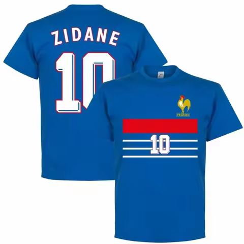 France 1998 Zidane 10 Retro Soft Tee Casual Summer Cotton Men and Women Casual Vintage Comfortable O