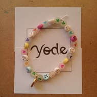 Heart and Emoji Bracelet with Letter Pendant Charm (by Rai Manga)