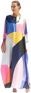 Vibrant Kaftan Beach Wear,Silk Kaftan party Wear,Luxury Silk Kaftan Gift,Custom Length Kaftan,free Size Kaftan Maxi Dress Multicolor, Multicolor, One Size