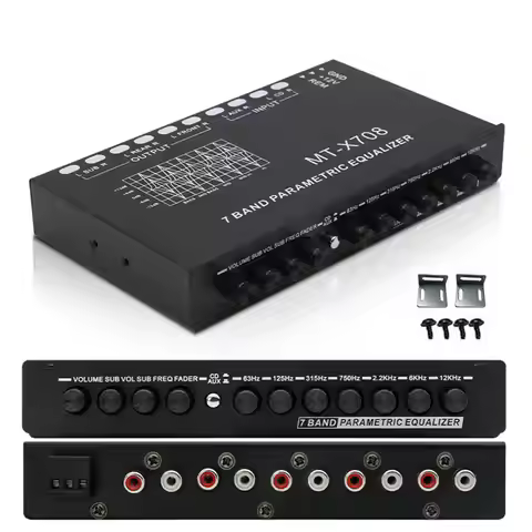 7 Band Parametric Car Audio Equalizer DC 12V Car Amplifier Graphic Equalizer