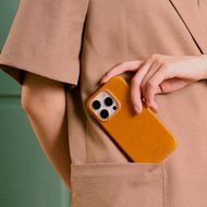 磁吸防摔皮革手機殼 iPhone 15系列 — 焦糖棕