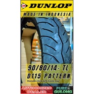 90/80/14 D115 DUNLOP TIRES TUBELESS FREE DUNLOP TSHIRT FREE PITO 500ML SEALANT