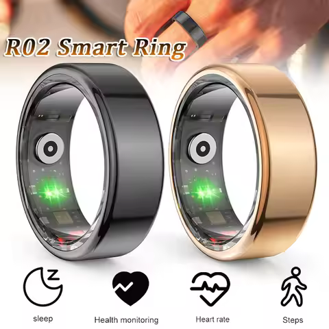 R02 Smart Ring Sleep Monitor 5.0 Bluetooth-Compatible Blood Oxygen Tracker IP68 & 5ATM Waterproof We