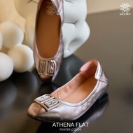 รองเท้าหนังแกะรุ่น Athena Flat Pewter Color (สีเทาเมทรัลลิค)