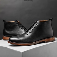 Genuine Leather Shoes - SAUQI Signore Brown - Men's Shoes - boots - free socks 