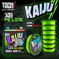 TACHI KAIJU PE 8X Casting Braided Line 100M 150M 10-60lbs Jigging Line Saltwater Freshwater Tali Ult