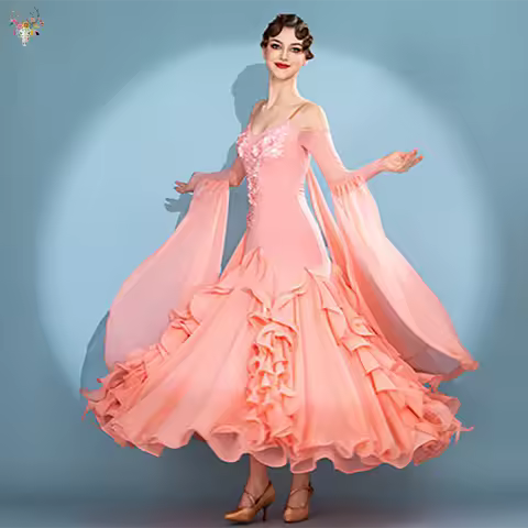 Adult Women Standard Modern Competition Clothes Elegant Waltz Foxtrot Tango Quickstep Social Dance P