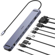 CHOETECH HUB-M20 11-IN-1 USB-C HUB ( อะแดปเตอร์ USB C TO HDMI 4K 30HZ, USB-C 3.0, 3 USB 3.0 PORTS, 100W USB-C PD, SD/TF READER, LAN NETWORK PORT, VGA 1080P 60HZ, AUDIO 3.5MM PORT )