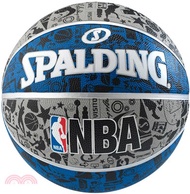 30.斯伯丁 NBA系列 塗鴉籃球-灰藍黑