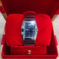 🔥🔥[現貨]OMEGA Constellation 歐米茄星座 1586.72.00 藍面鑲鑽酒桶型 32.6×25mm 石英 2011年全套 原鑽 omega/omega seamaster/ome
