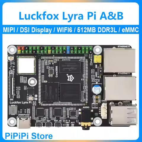 Luckfox Lyra Pi A/B RK3506 Rockchip Linux Board MIPI /DSI Display /WIFI6 / 512MB DDR3L / 100M Ethern