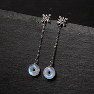 【正佳珠寶】藍月光石 頂級透質藍 甜甜圈 2.7g 藍月光石耳釘