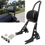 Black Motorcycle Detachable Passenger Sissy Bar Backrest Pad Cushion For Harley Sportster Iron 1200 