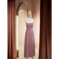 🩷Azazie Rae Stretch Cedar Rose A-Line Bow Mesh Dress