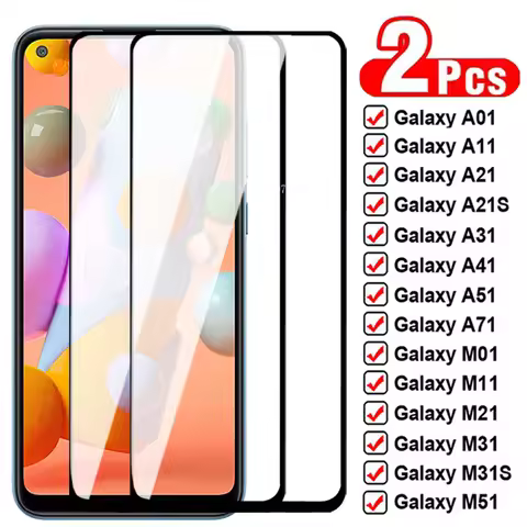 2PCS Premium Tempered Glass For Samsung Galaxy M01 M11 M21 M31 M51 M31S Tempered Screen Protector A0