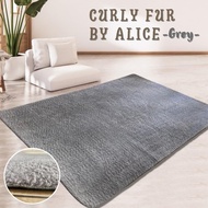 PREMIUM FUR CARPET FOAM CARPET 140x200 CURLY FUR GREY FINE FUR