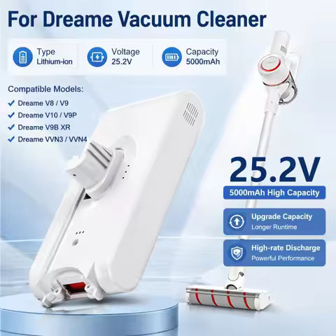 for Dreame V8 V9 V10 V9P V9B Dreame Vacuum Cleaner Battery 25.2V 5000mAh VVN3 VVN4 Cordless Dust Cat