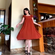 Daster Summer Dress Babydoll Outfit Kekinian / Dress Wanita crinkle airflow