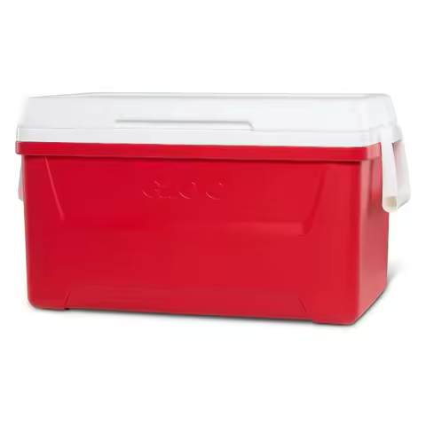 48 QT Laguna Ice Chest Cooler Red Igloo Cool Riser Technology Stain & Odor-Resistant Liner For Outdo
