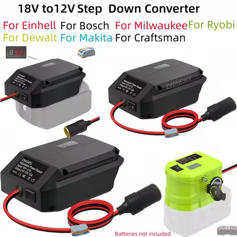 18V/20V to 12V Buck Converter for Makita/Dewalt/Milwaukee/Bosch/EINHELL/Craftsman/Ryobi 18V Battery 