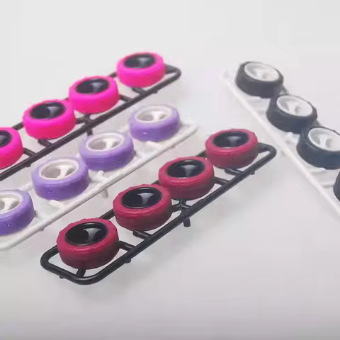 95634/95635 Low Friction Small Diameter Narrow Tires and Wheels Tamiya Mini 4WD Self Made Parts
