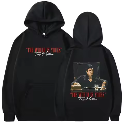 Classic Movie Scarface Star Retro Printed Gothic Men's Pullover Hoodie Autumn and Winter Fashionable