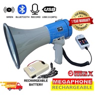 Megaphone Loud Hailer Bluetooth Support with Siren + USB + Record Function + Melody - Pembesar Suara