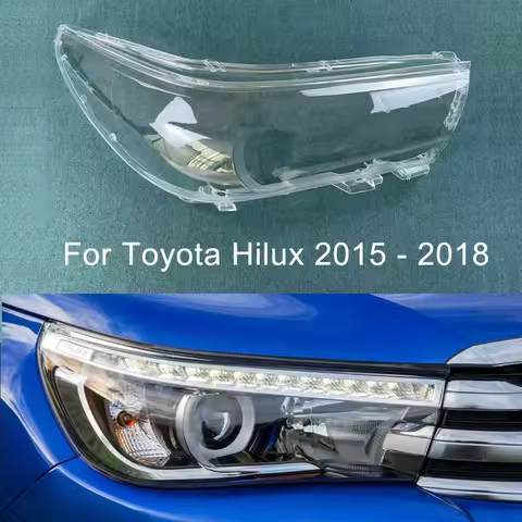 For Toyota Hilux 2015 - 2018 Headlight Shell Lamp Shade Transparent Cover Headlight Glass Headlamp C