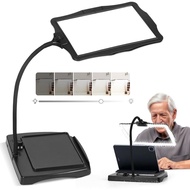 1.8 Times Rechargeable Magnifying Glass with Light and Bracket 48 LED Full-Page Magnifying Glass Des