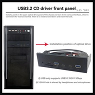 USB Front Panel for PC 2 X USB 3.2 GEN1 5Gbps + 2 X TYPE-C Hub + 3.5mm Headset+ TF/SD Slot for 5.25i