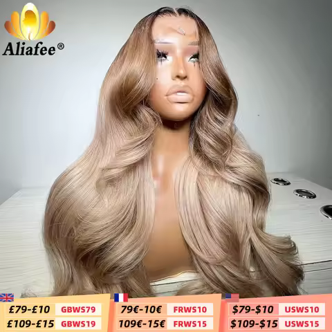 Body Wave HD 13x6 Ombre Blonde With Root Color Lace Front Wigs Human Hair Ash Blonde Lace Frontal Wi