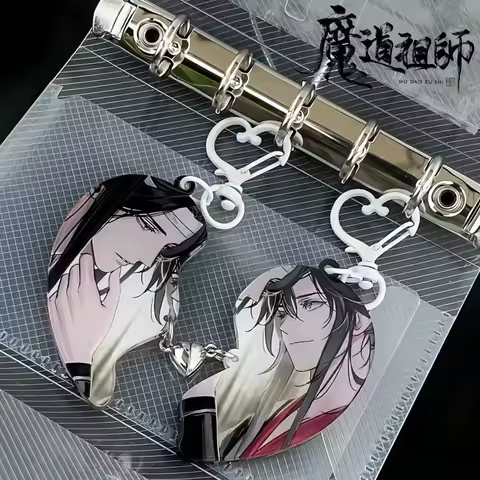 Anime Grandmaster of Demonic Cultivation Acrylic Heart Magnetic Keychain Mo Dao Zu Shi Wei Wuxian La