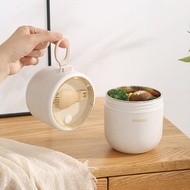 Insulated Breakfast Cup with Lid Free Spoon 304 Stainless Steel Milk Cup Breakfast Oatmeal Cup