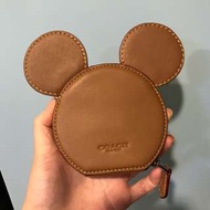 真皮 coach x Disney Mickey Mouse coins case bag 散紙包