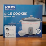 Kris Rice Cooker 5L Penanak Nasi Kapasitas Putih Magic Com Tutup Kaca Coocker Ricecooker 5 Litter Kr