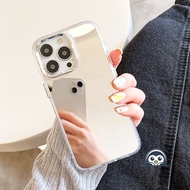 Simple Cosmetic Mirror Clear Casing For Samsung Galaxy S25 S24 S23 S22 S21 Plus S20 FE Note 20 Ultra