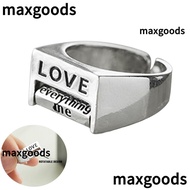 MAXGOODS1 Love Ring, Rotatable Adjustable Mood Ring, Creative Fidget Silver Fidget Ring Jewelry Gift