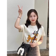 COACH short sleeved women's summer new Disney yellow dog print round neck loose casual pure cotton T-shirt