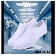 Yumeida 7091 38-43 White Non-Medical White APD Slip-On Shoe/ PCU Shoe/ Nurse Shoe/