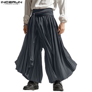 INCERUN Men's Deconstructed Wrinkle Clean Pants