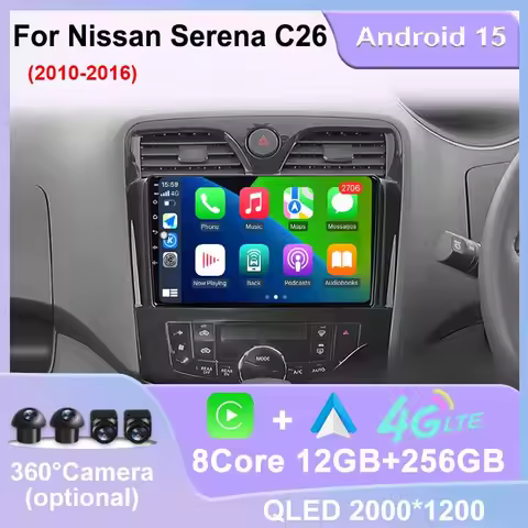 WIFI GPS Navi Car Radio Stereo Multimedia Player For Nissan Serena C26 2010-2016 Android 15 Wireless