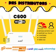 【READY STOCK】4G CPE Modem C600 WiFi6 Router Unlimited Internet For Home Support All Telco UPGRADED C