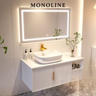 Luxury Bathroom Cabinet Sintered Stone Vanity Cabinet Smart Mirror Cabinet 60cm 70cm Toilet Mirror C