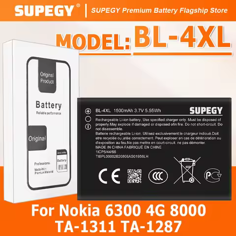 2026 years 1500mAh BL-4XL Battery For Nokia 6300 4G 8000 TA-1311 TA-1287 Phone Batteries