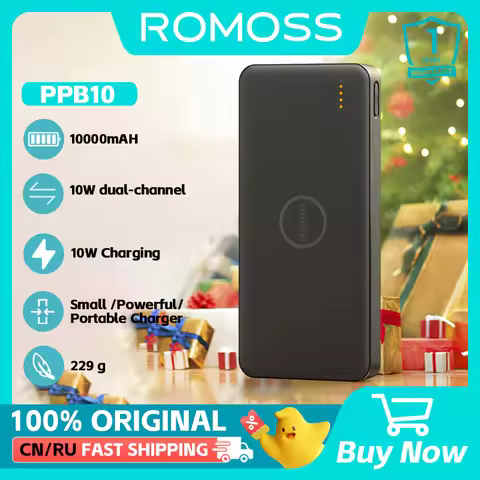 ROMOSS PPB10 Power Bank 10000 mAh 10W Charging Powerbank PD1.0 QC3.0 Portable Battery Charger For xi