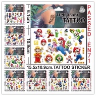 Cartoon Mario Tattoo Sticker Kids Birthday Party Give Small Gifts