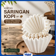 One Two Cups Wave Filter Coffee Filter Paper V60 110mm 8-12 Cups 100PCS - W12