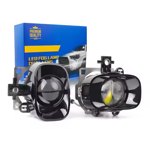 2 Inch Bi LED Projector Fog Light with Halo Laser Lens Dual Beam High Low Super Bright Retrofit for 