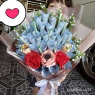 Bouquet duit, coklat